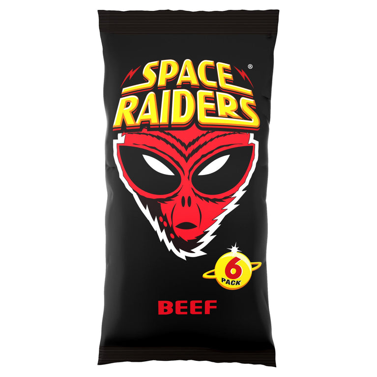 Space Raiders Beef Multipack Crisps 6 Pack, Case of 18 Space Raiders