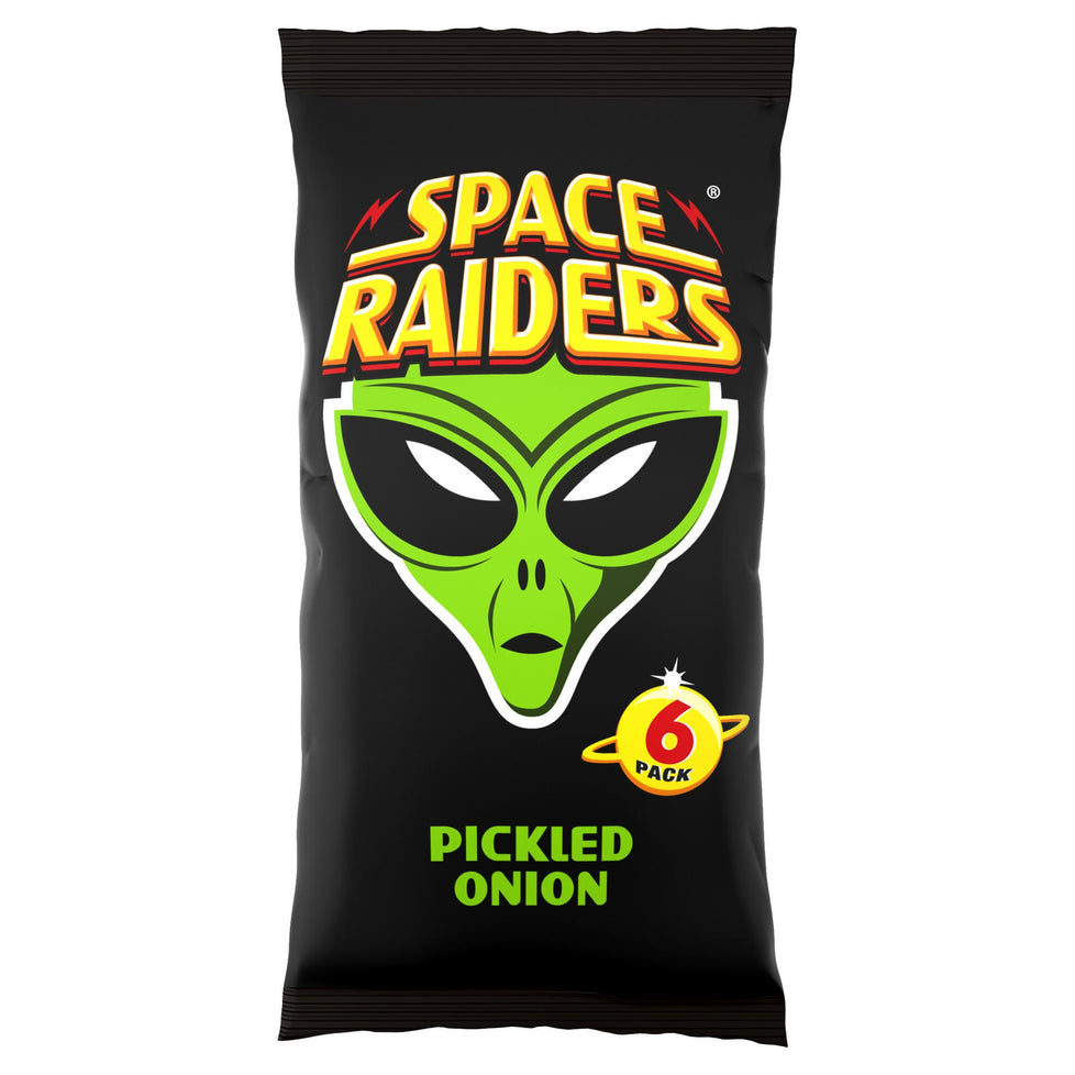 Space Raiders Pickled Onion Multipack Crisps 6 Pack, Case of 18 Space Raiders