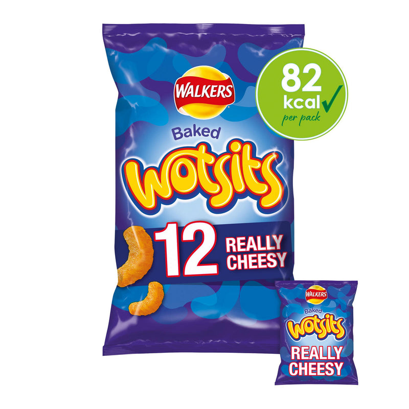 Walkers Wotsits Really Cheesy Multipack Snacks 12x16.5g, Case of 16 Wotsits
